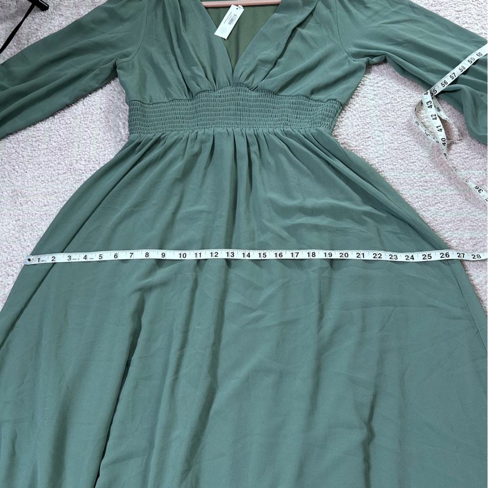 NWT Baltic Born Olivia Maxi Dress Eucalyptus Green Long Sleeve Size Large - Picture 10 of 12